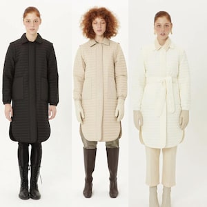 Quilted Women's Long Puffer Coat with Belt Outerwear for Modern woman