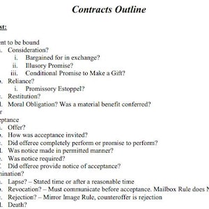 Contracts Law Outline