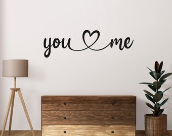 Schriftzug 3D aus Holz "you & me" | Holz Schriftzug | Wandtattoo Holz | Wanddeko