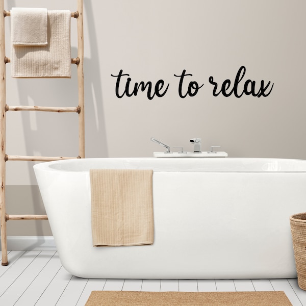 Schriftzug 3D aus Holz "time to relax" | Holz Schriftzug | Wandtattoo Holz | Wanddeko