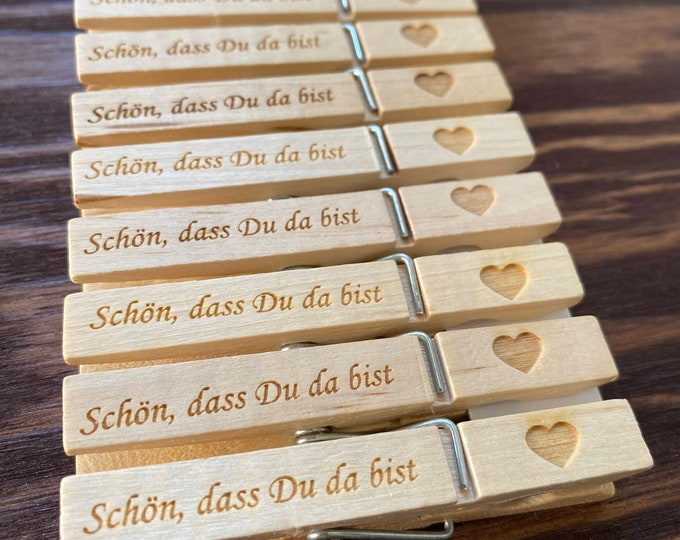 Wäscheklammern aus Holz mit Wunschtext Etsy.de