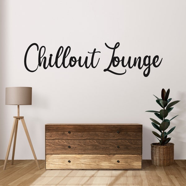 Schriftzug 3D aus Holz "Chillout Lounge" | Holz Schriftzug | Wandtattoo Holz | Wanddeko