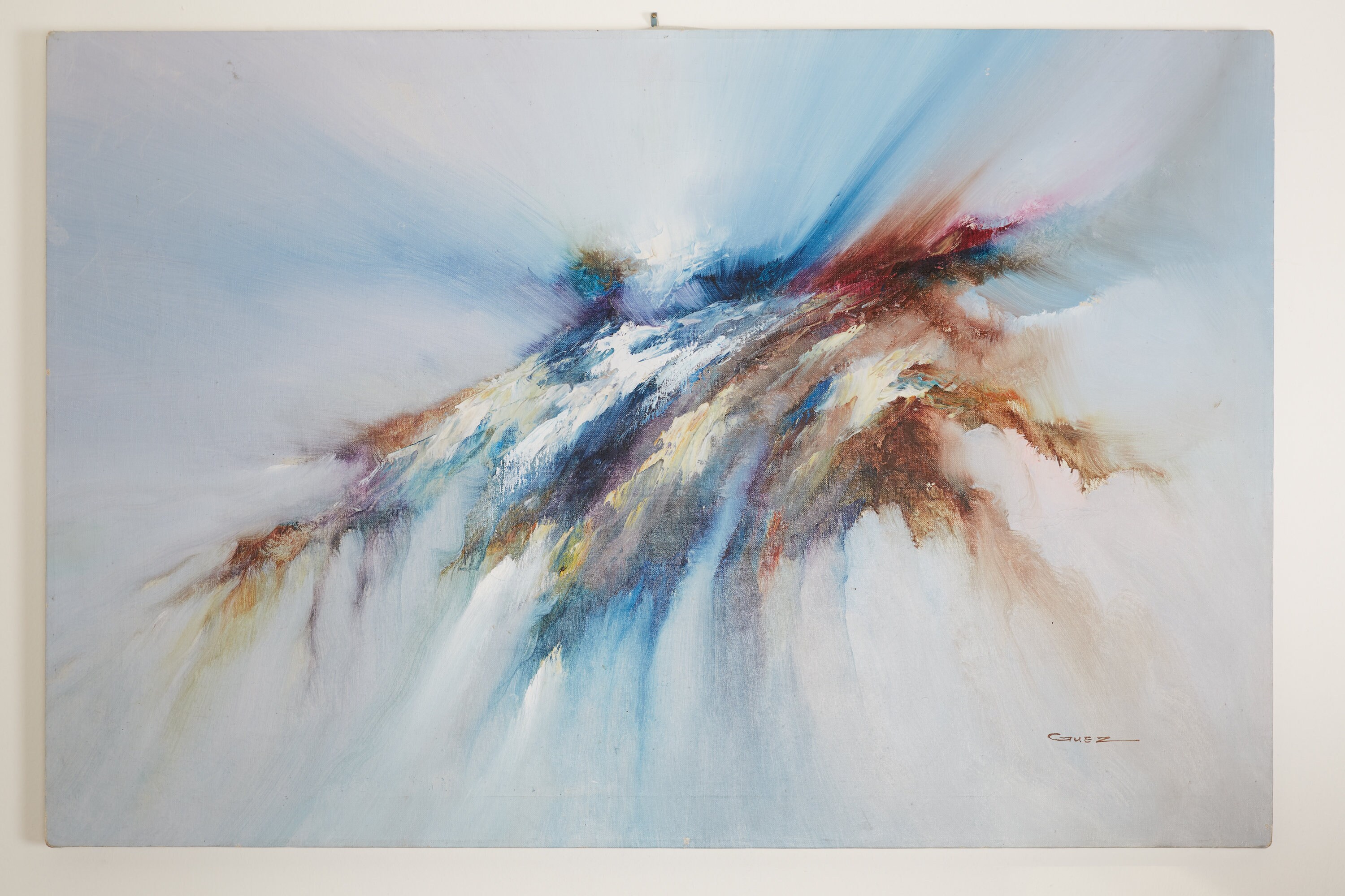 P50号】good blue(cave) 油絵 oil painting