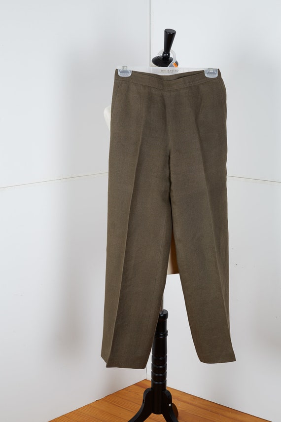 90s Talbots Linen Pants in Olive Green Size 2