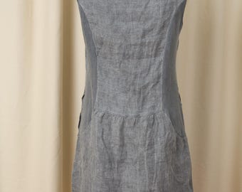 Gray Embroidered Linen Dress LINA TOMEI - Etsy