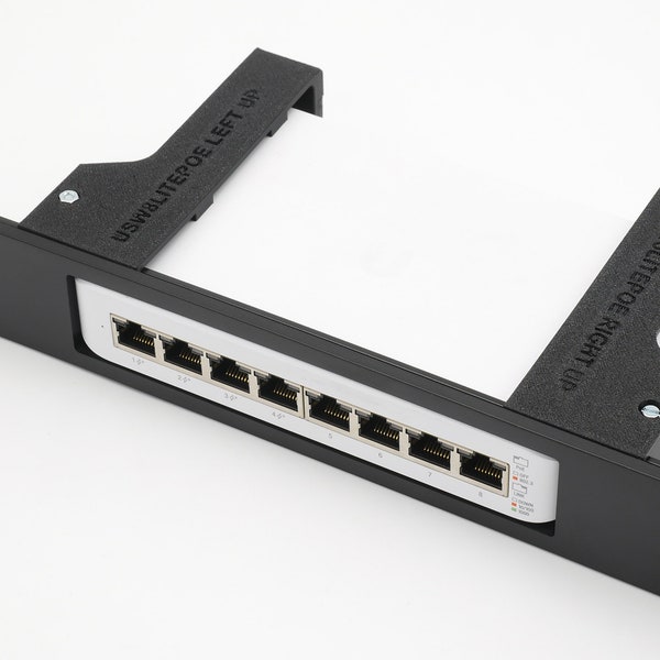 UniFi USW-LITE-8-POE Injection molded front (customized) and 3D printed rear arms 19inch 1U rack mount