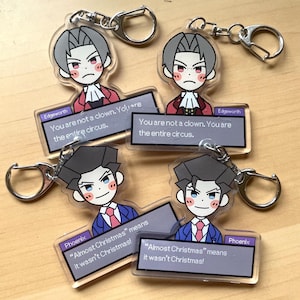 Ace Attorney Phoenix Wright and Miles Edgeworth Acrylic Charms
