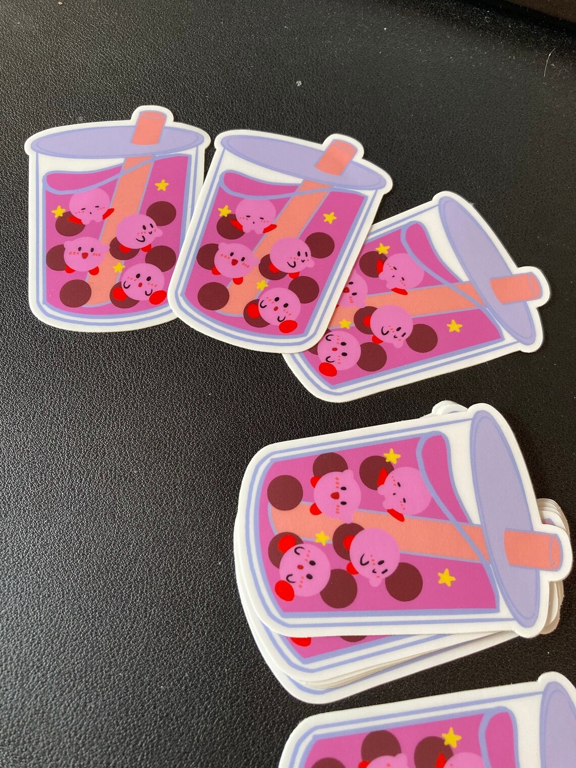 Kirby Bubble Tea Stickers Die Cut Vinyl Etsy