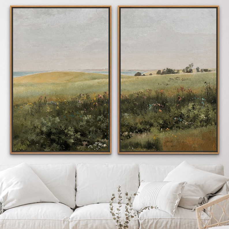 Framed Landscape Canvas Print Set of 2: Nature Wall Art Decor - Etsy