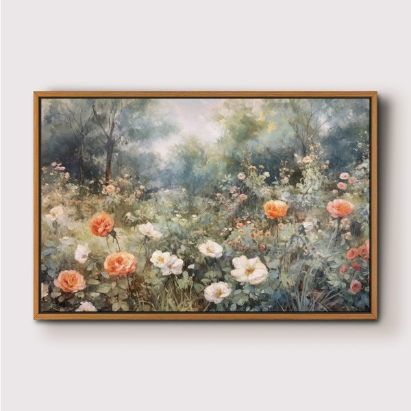 Wildflower Field Landscape Art Print: Framed Nature Gallery Wall Art