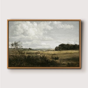 Vintage Landscape Oil Painting Art Print: Framed Nature Wall Art