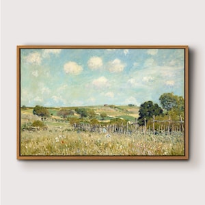 The Bridge at Villeneuve-la-Garenne, 1872,Oil Painting Wall Art Print, Nature Framed Gallery Art, Vintage Wall Decor for Living Room