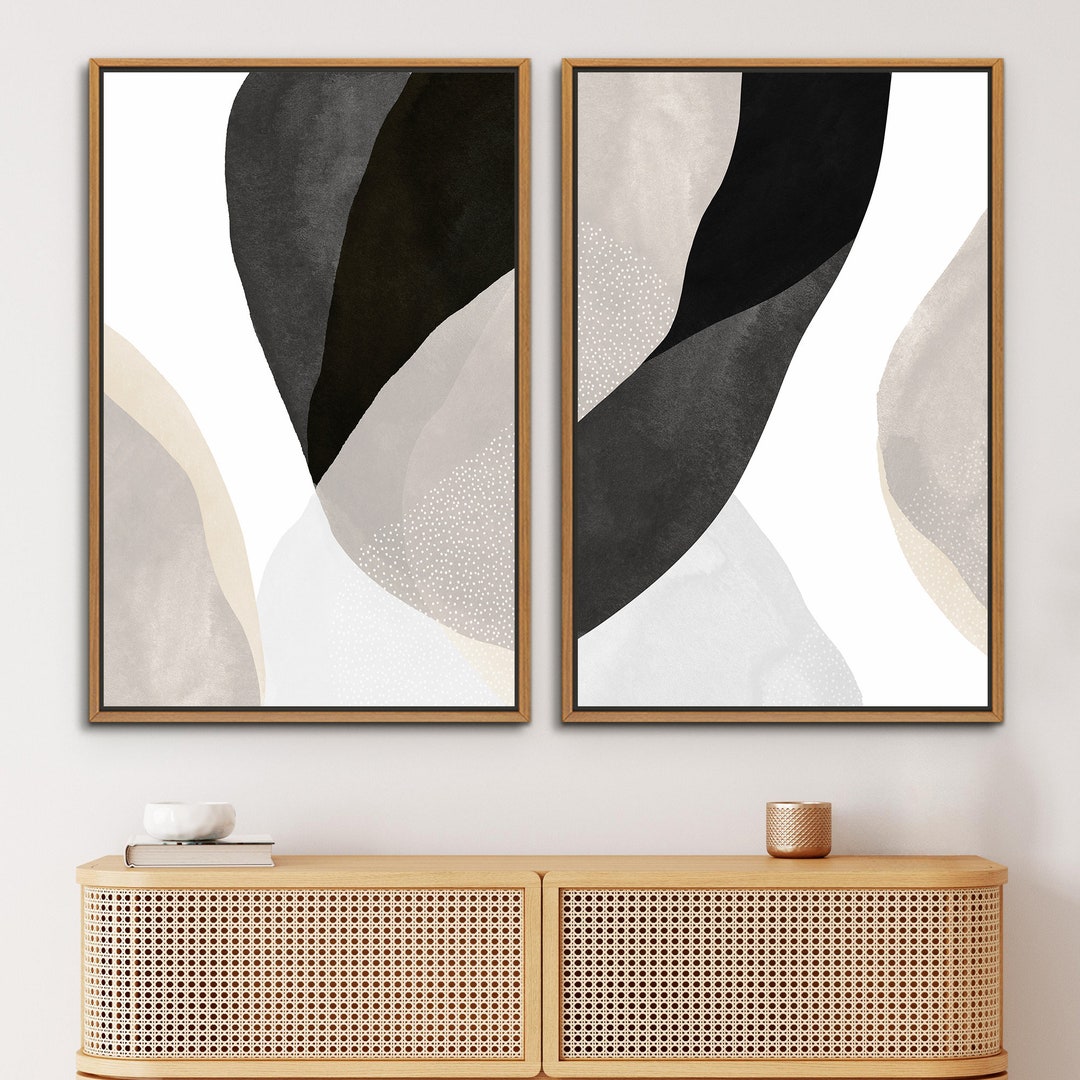 Abstract Set of Two Wall Art Print, Nature Framed Large Gallery Art
