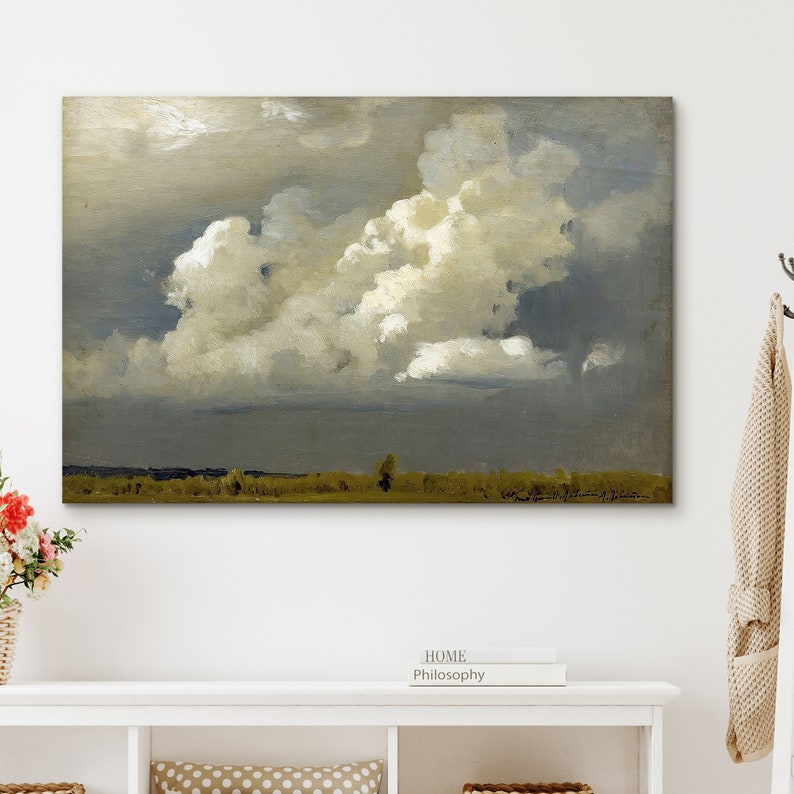 Cloud Landscape Oil Painting Wall Art Print Nature Framed Etsy