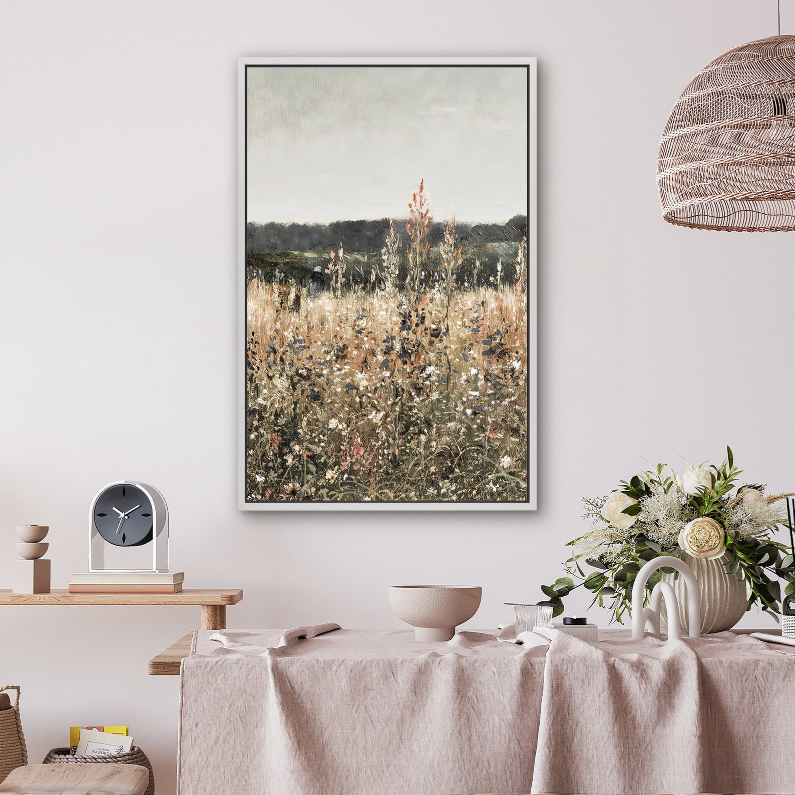 Wildflower Field Canvas Print: Rustic Country Landscape Wall Art - Etsy