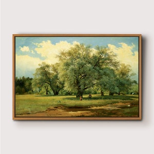 Willows Lit Up by the Sun 1860, Oil Painting Wall Art Print, Nature Framed Gallery Art,Modern Painting, Vintage Wall Decor for Living Room