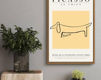 Sausage Dog by Pablo Picasso , Museum Poster,Nature Framed Large Gallery Art, Minimalist Art,Floral Wall Art