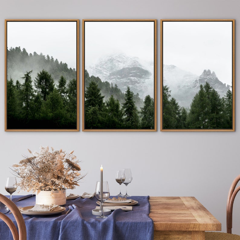 Framed Landscape Art Print Set of 3: Modern Nature Gallery Wall Decor ...