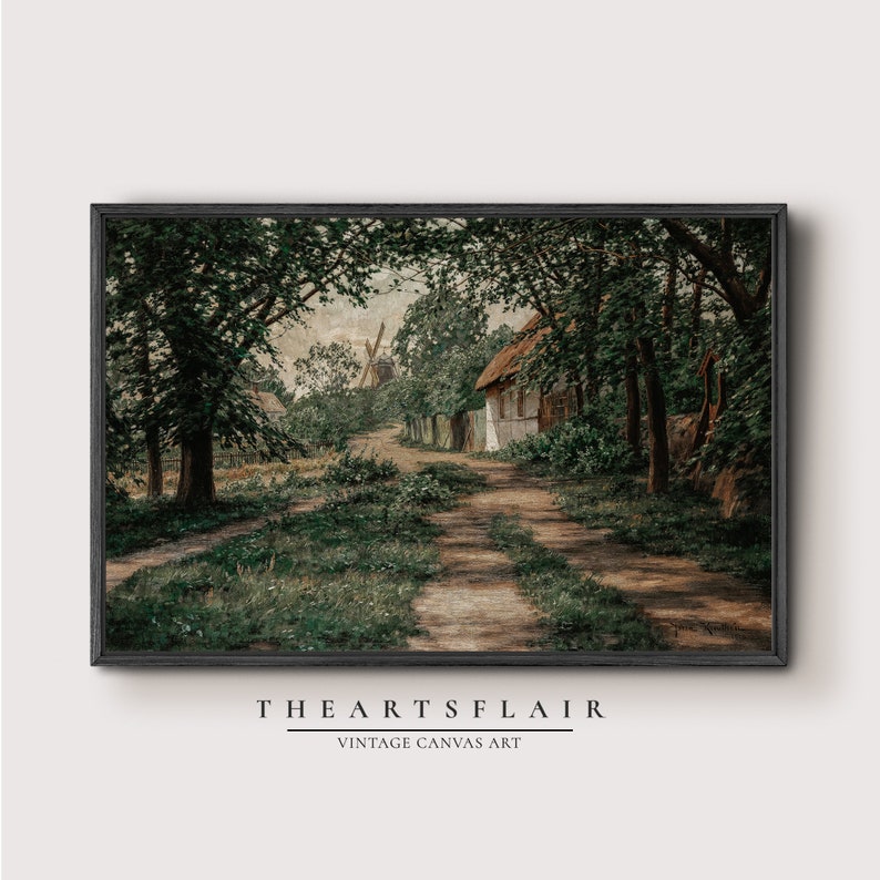 Vintage Summer Landscape Oil Painting Art Print: Framed Gallery Wall ...