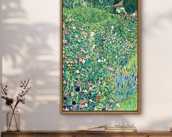 Gustav Klimt Poster Italian Garden Wall Art Print, Framed Canvas Nature Wall Decor, Rustic Country Landscape for Living Room