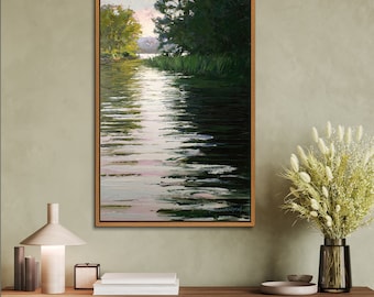 Oil Painting Landscape Wall Art Print, Nature Framed Large Gallery Art, Minimalist Art