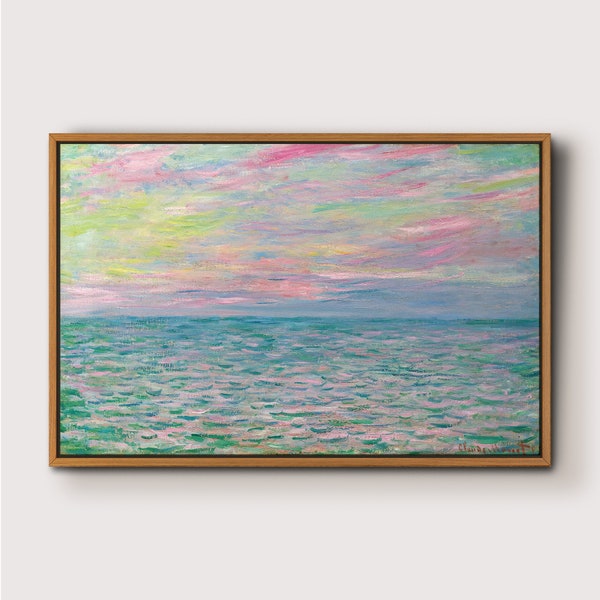 Colourful Coastal Ocean Landscape by Claude Monet,Large Vintage Wall Art Print,Nature Framed Gallery Art, Wall Decor for Living Room,Bedroom