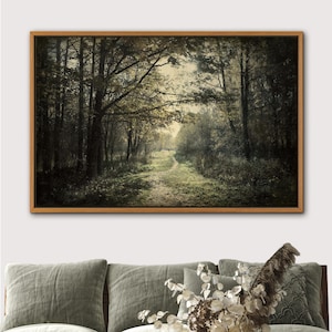 Oil Painting Landscape Wall Art Print, Nature Framed Large Gallery Art, Minimalist Art (with hanging kit)