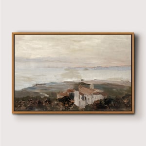 Abstract Landscape Oil Painting Print: Minimalist Framed Wall Art