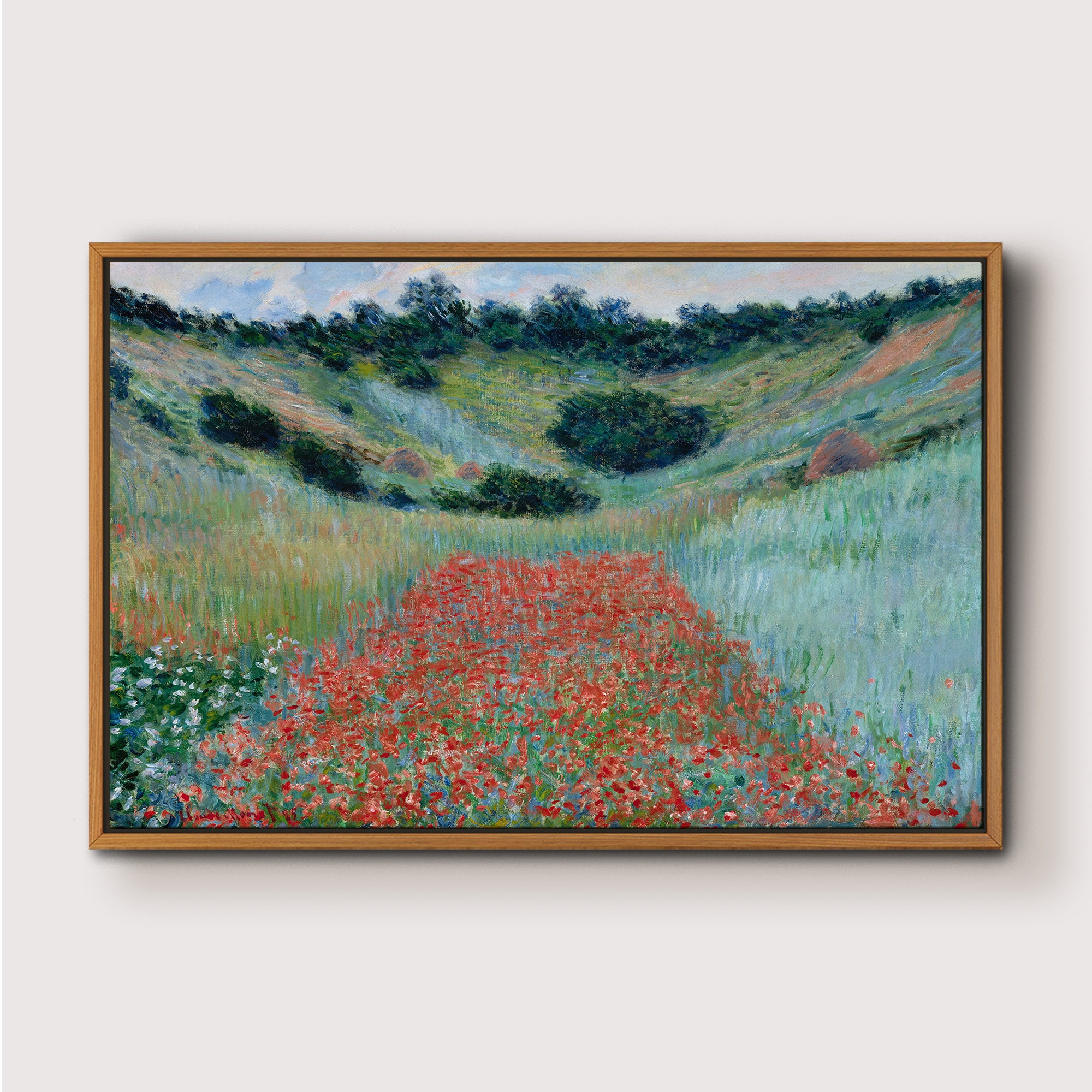 沸騰ブラドン Near Hollow a in Field Poppy Giverny Oil Monet Claude by 絵画