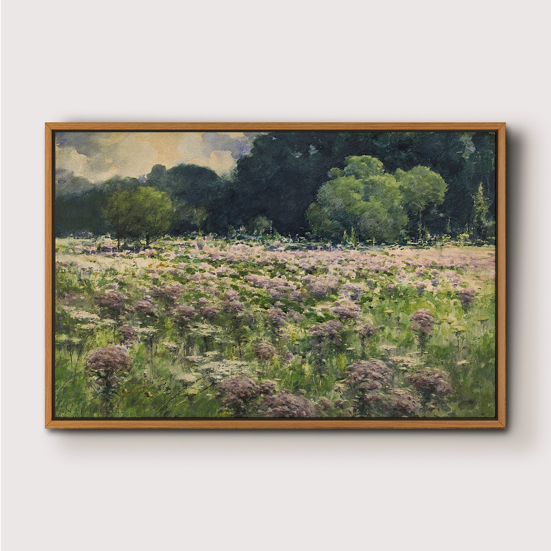 Framed Wildflower Field Canvas Print: Large Landscape Wall Art - Etsy
