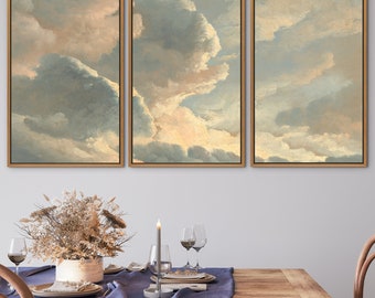 Sunset Cloudscape Art Print Set: Framed Gallery Wall Decor