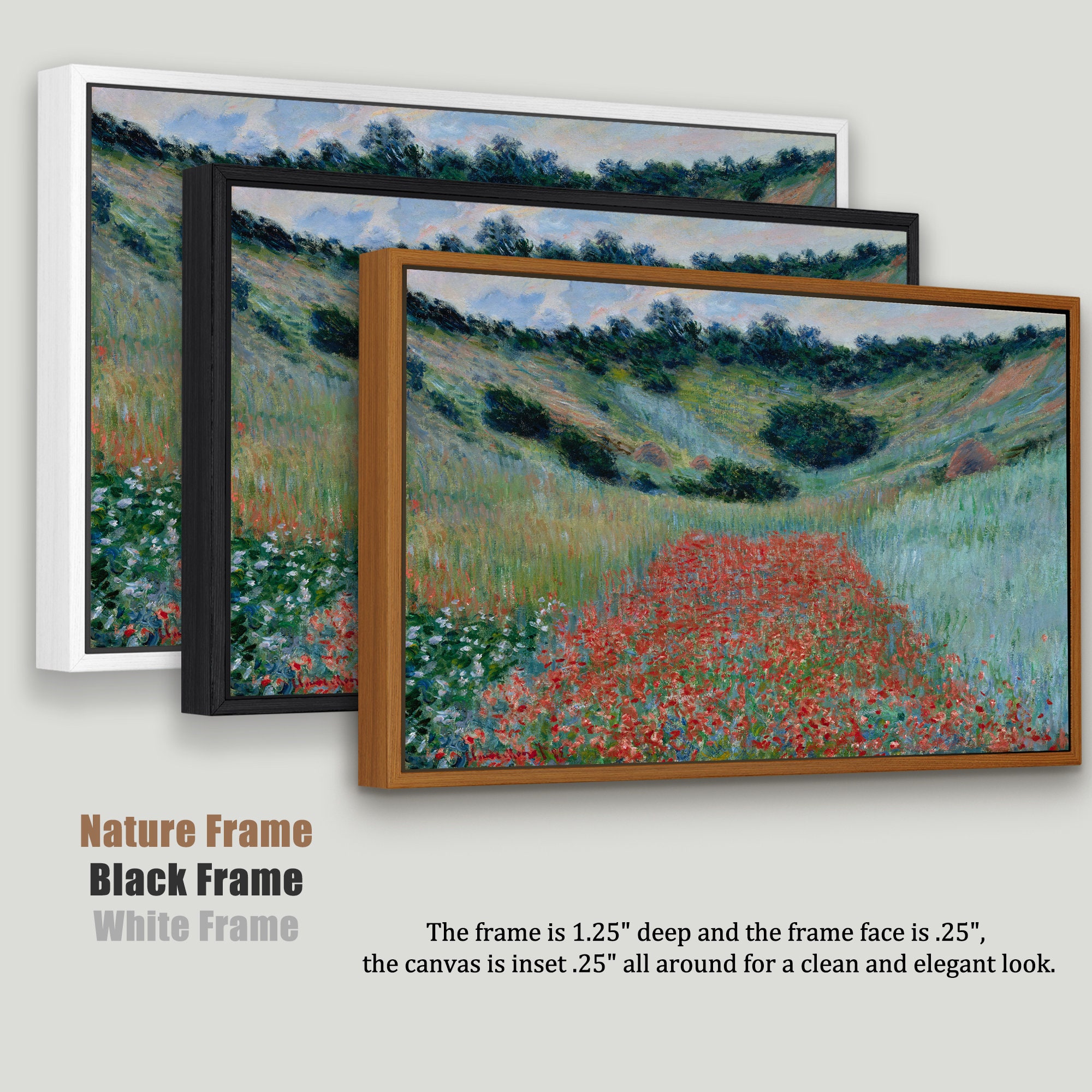 Poppy Field in a Hollow Near Giverny by Claude Monet Oil
