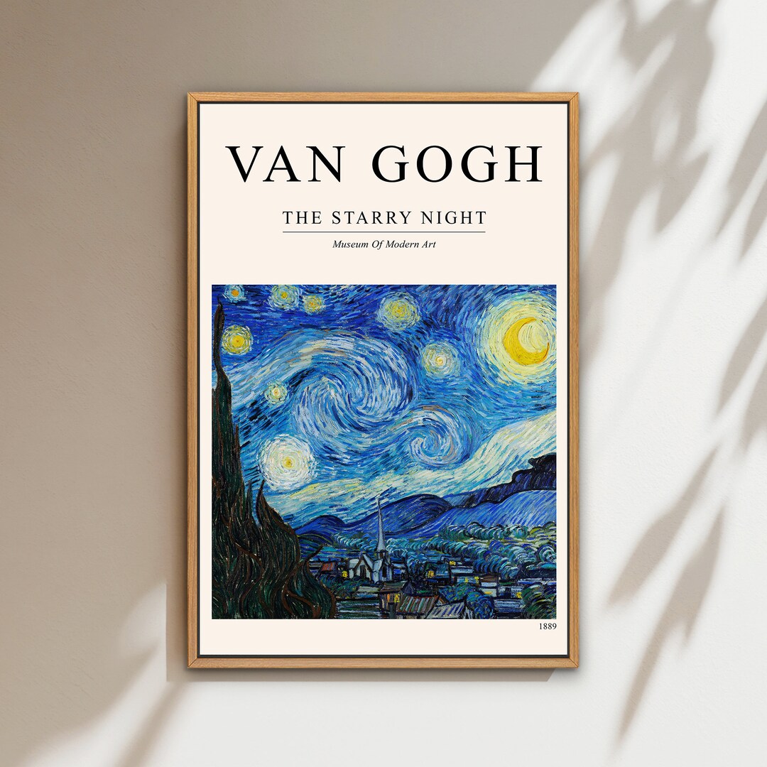 Starry Night by Van Gogh Wall Art Print Nature Framed Large - Etsy