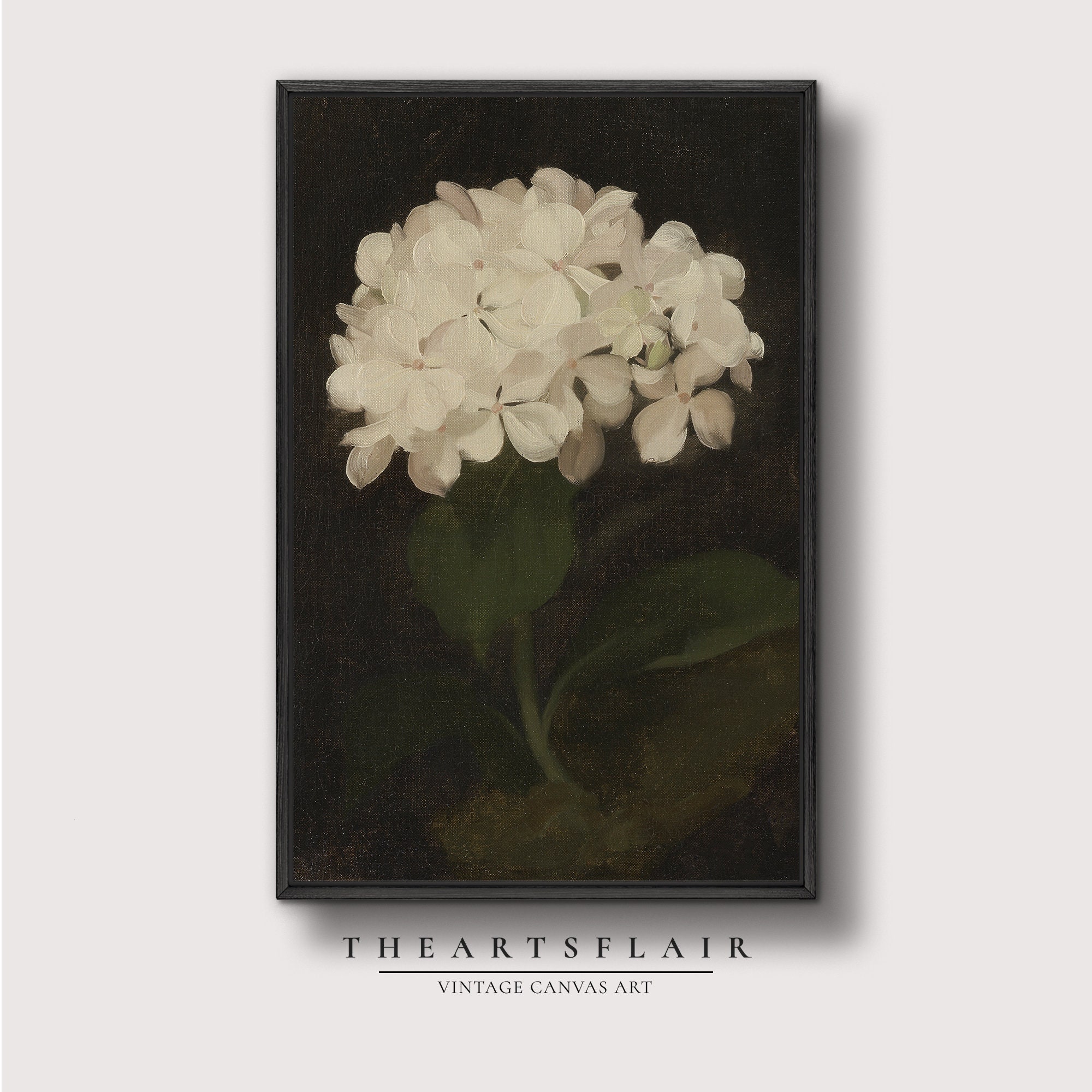 Vintage Hydrangea Oil Painting Print: Framed Nature Wall Art - Etsy