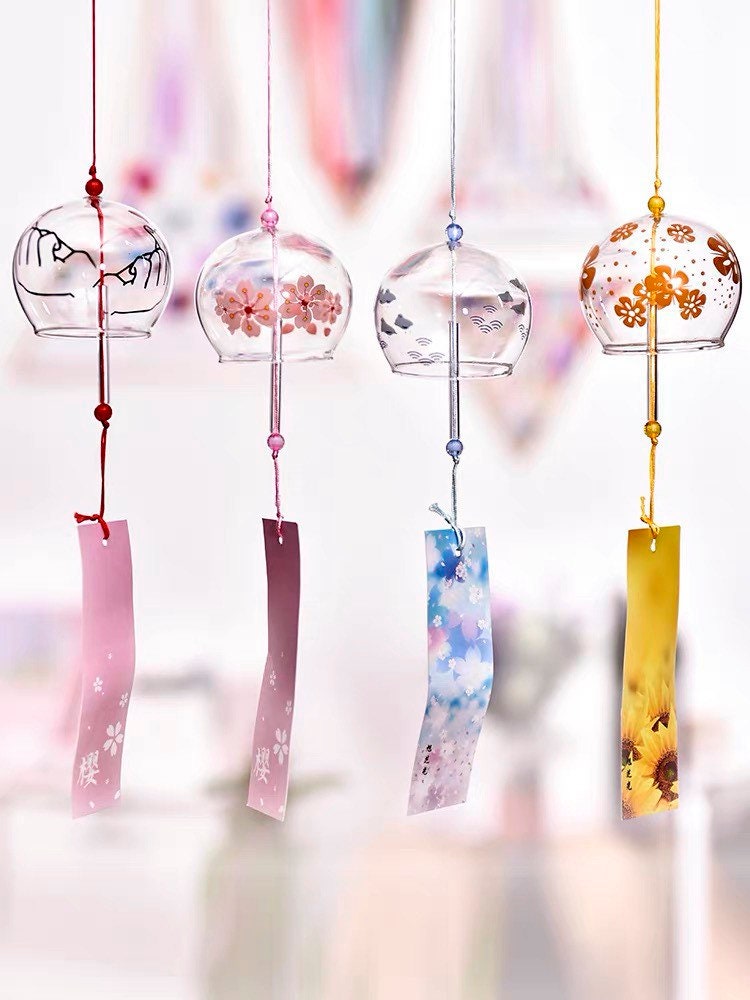 Japanese Meditation Glass Wind Chimes 3 Pieces Setcoutdoor - Etsy