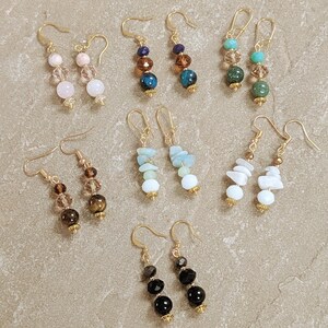 Natural Stones Earrings pingente. Boho earrings