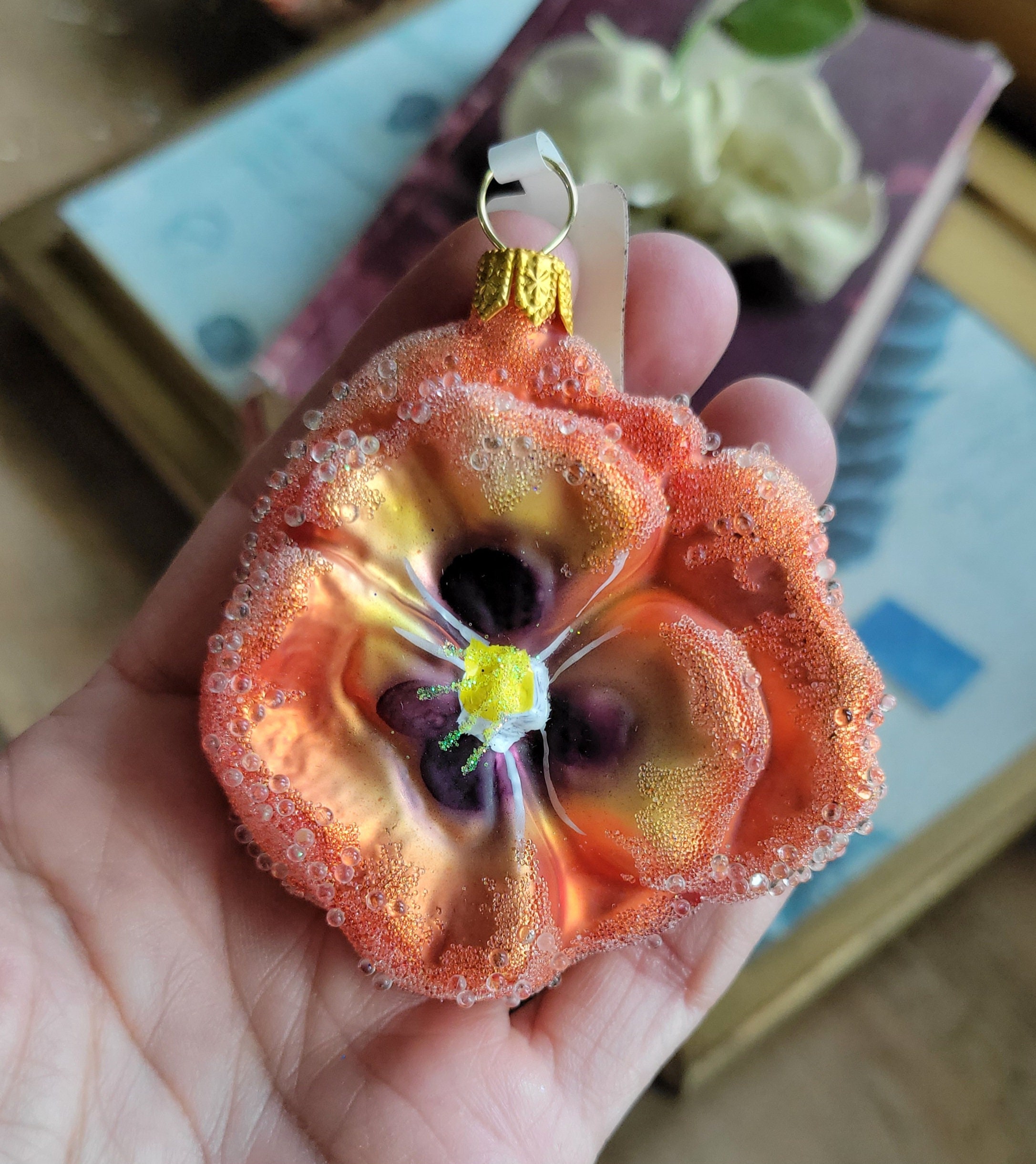 Pansy Rainbow Maker I February Birth Flower Viola Suncatcher