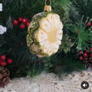 Set of 2 - Pineapple Slices Fruit Blown Glass Christmas Ornament Decoration