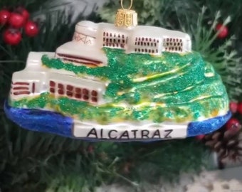 Alcatraz Prison California Blown Glass Christmas Ornament Decoration