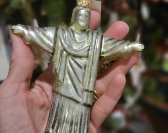 Statue of Christ Rio de Janeiro Brazil Blown Glass Christmas Ornament Decoration