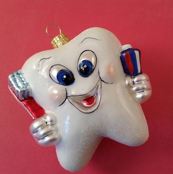 Glass 2024 tooth ornament