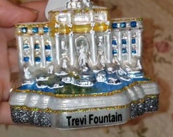 Trevi Fountain Rome Italy Blown Glass Christmas Ornament Decoration