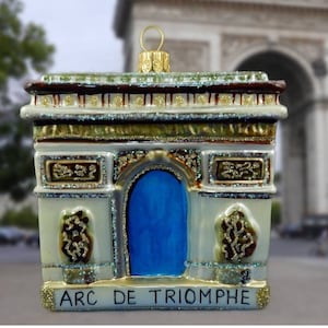 Arc De Triomphe Blown Glass Christmas Ornament Decoration