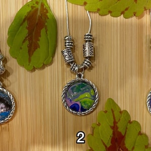 Beaded Intertwined Necklaces  - Paint Pour Necklaces - Acrylic Paint Pour - Medium Size