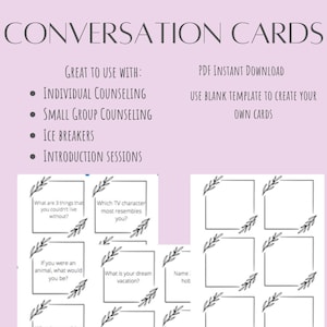 Conversation Cards | Conversation Starters | Conversation Cards for Counseling