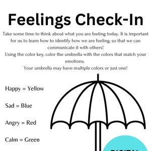Feelings Check-In | Mindfulness Worksheet | Self-regulation skills | Morning Work Activity