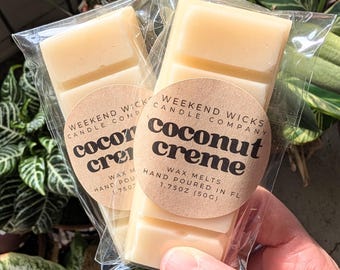 Coconut Creme Soy Wax Melt: Tropical Fruit Scent, Sweet Fruity Aroma