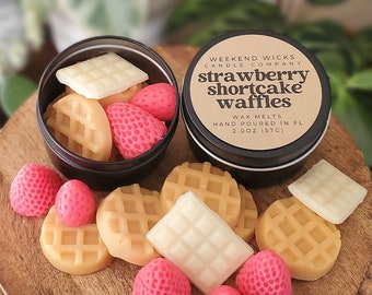 Strawberry Shortcake Waffle Wax Melts | Food Wax Melts | Waffle Wax Melts | Cake Wax Melts | Foodie Gift | Bakery Scent | Baker Gift |