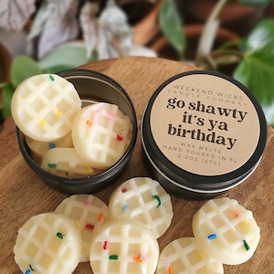 Birthday Cake Waffle Wax Melts | Food Wax Melts | Waffle Wax Melts | Birthday Wax Melts | Foodie Gift | Bakery Scent | Birthday Gift