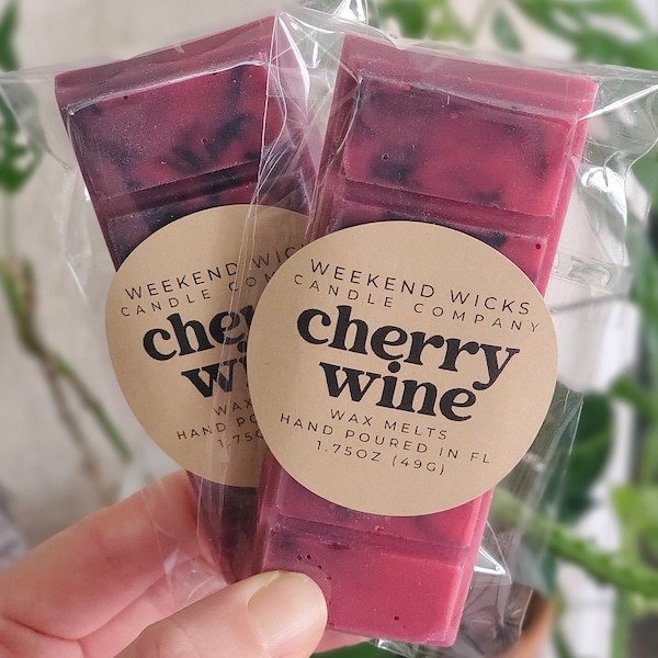 Black Cherry Wine Wax Melt | Wine Lover | Gift for her | Wino Gift | Cherry Wax Melt | Cherry Wax Melt | Sweet Scent Wax Melt |